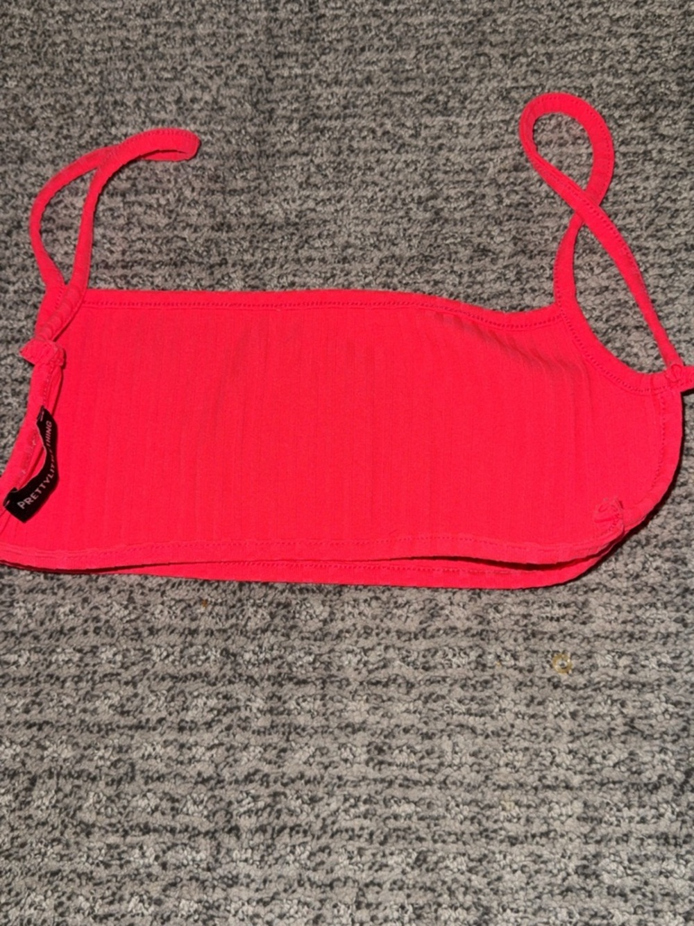 PrettyLittleThing Hot Pink Ribbed Cropped Tank - Picture 2 of 3